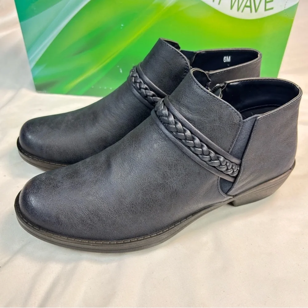 Easy Street Jalia Ankle Booties Women’s 5.5M Navy Blue |Comfort Wave Lightweight - Picture 2 of 4